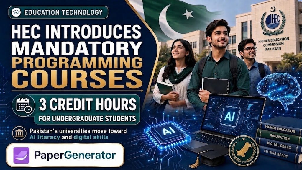HEC mandatory 3-credit-hour Artificial Intelligence course for undergraduate university students in Pakistan in 2026