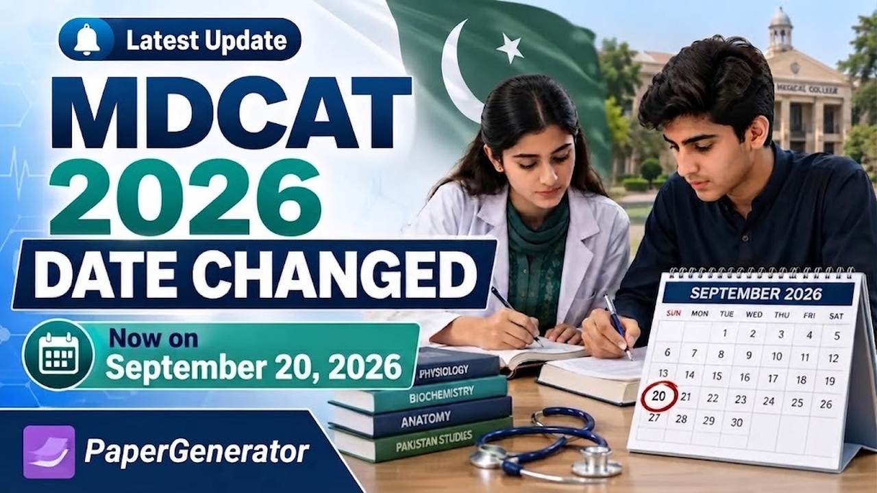 MDCAT 2026 date changed to September 20 with students preparing for the medical entry test
