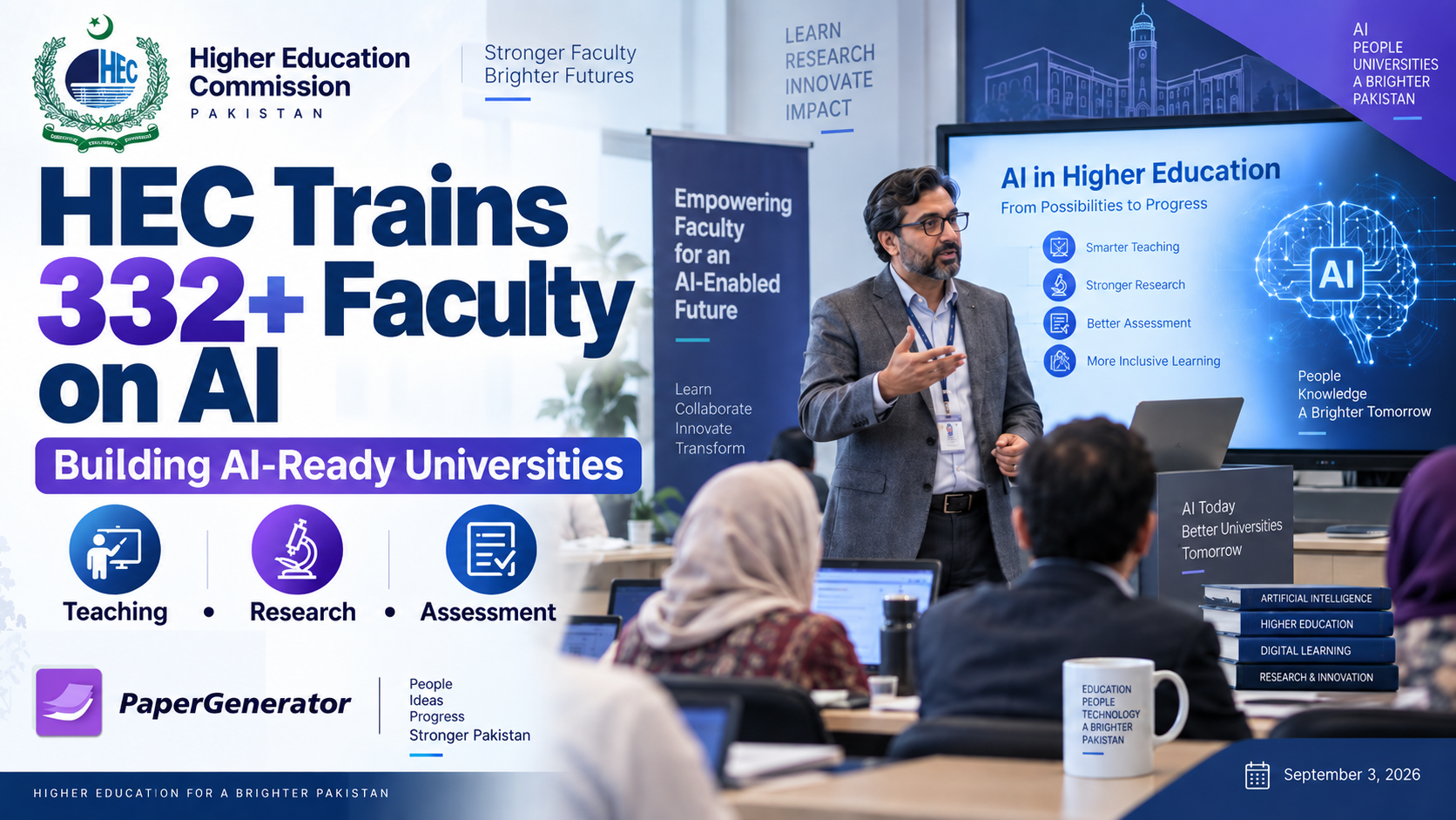 HEC Pakistan faculty members receiving artificial intelligence training for AI-ready universities in 2026