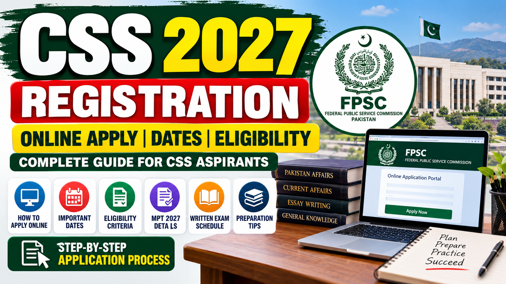 CSS 2027 Registration Online Apply FPSC Pakistan